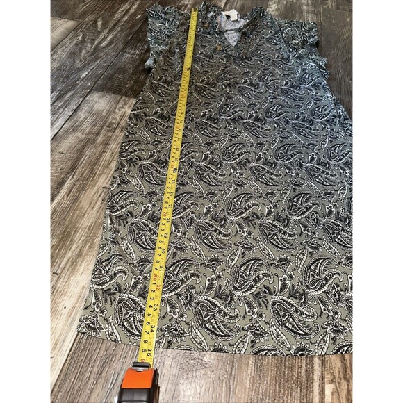 Michael Kors Paisley Shift Dress Size XS Women Ruffle V-Neck - Picture 7 of 8